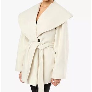 Stylish Cream Belted Coat
